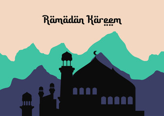 Wall Mural - Ramadan Kareem. Islamic greeting card template with ramadan for wallpaper design, poster, media banner. Ramadan vector. Ramadan illustration.