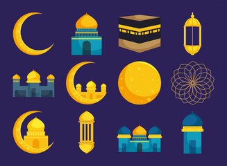 Poster - isra miraj icon set