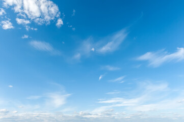 Blue sky with clouds. Beautiful, natural background.