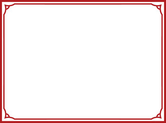 Wall Mural - red border frame. vintage vector label on white background