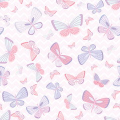  Seamless butterfly vector repeat pattern background