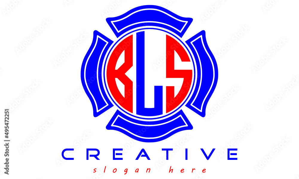 BLS three letters circle monogram initial geometric curves logo design