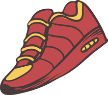 Boot Or Sneaker Colored Illustration
