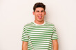 © Asier - Young caucasian man isolated on white background funny and friendly sticking out tongue.