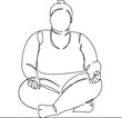 © nasharaga - a fat woman sits in a lotus and meditates