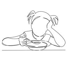 Girl Eating Porridge