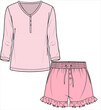WOMEN AND TEEN GIRLS TEES AND SHORTS NIGHTWEAR SET IN EDITABLE VECTOR FILE
