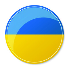Wall Mural - flag of ukraine in the shape of a circle. national ukrainian flag. round glossy button. vector illus
