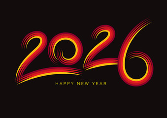 Creative number 2026 design vector, 2026 happy new year celebration, Typography text 2026 font, text lettering, holidays, Cover Calendar template, Creative design for Greeting Lettering