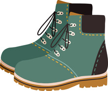 Modern Hiking Or Tracking Boots Illustration