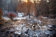 Destruction From A Wildfire, Boulder Creek, California, USA