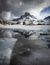 Snow Begins To Melt At Thousand Island Lake, In The Ansel Adams Wilderness, California, USA