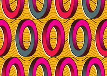 Seamless Pattern Of African Textile Art, Circle Abstract Image And Background, Fashion Artwork For Print, Vector File Eps10.