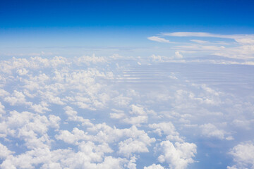 Wall Mural - cloudy view sky airplane, view from airplane window