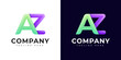 Monogram a az and za initial letter logo design. Modern letter az and za colorful vector logo template.