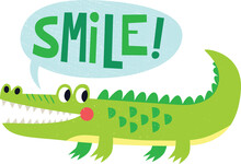 Crocodile Vector Art, Smile Crocodile Clip Art