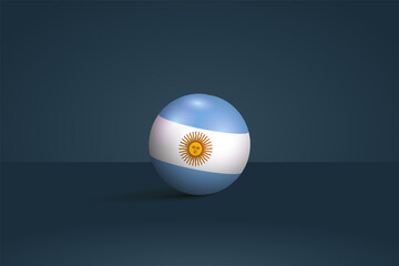 Wall Mural - Argentina round flag 3D render vector buttons shape, Argentina circle flag vector