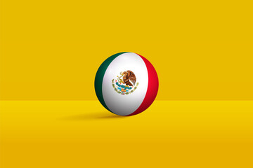 Wall Mural - Mexico round flag 3D render vector buttons shape, Mexico circle flag vector