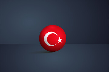 Wall Mural - turkey round flag 3D render vector buttons shape, turkey circle flag vector