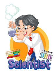 Wall Mural - scientist doing science experiment in the lab