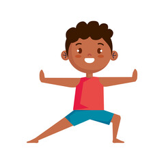 Wall Mural - happy boy in yoga position