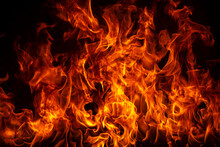 Blaze Burning Fire Flame On Art Texture Background.