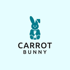 Wall Mural - rabbit carrot logo or rabbit logo