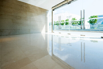 Empty corridor in modern office building