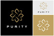 © Foonaz - Simple golden elegant leaf flower mandala, gold beauty luxury floral logo design
