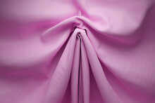 Abstract Erotic Fantasies Inspired By Fabric. A Fallen Purple Curtain Hooked On A Hook. 3D Render.