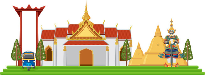 Wall Mural - Thailand iconic tourism attraction background