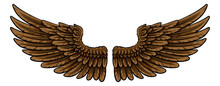 Pair Of Spread Eagle Or Angel Feather Wings