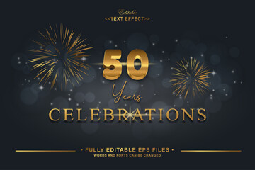 gold and black for 50 th celebration text effect