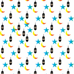 Latern patter art background star and month.Perfect for pattern background ramadan,background Islamic,etc.