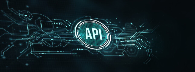 Internet, business, Technology and network concept. Application Programming Interface. Software development tool. 3d illustration.