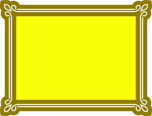 Wall Mural - Vector border frame. Golden yellow background or advertising banner in a shape of an ornate baroque art frame
