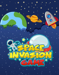 Wall Mural - space element on space template