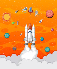 Wall Mural - space element in space background