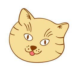 Wall Mural - Cute Cat Head. Kitten Icon. Vector illustration