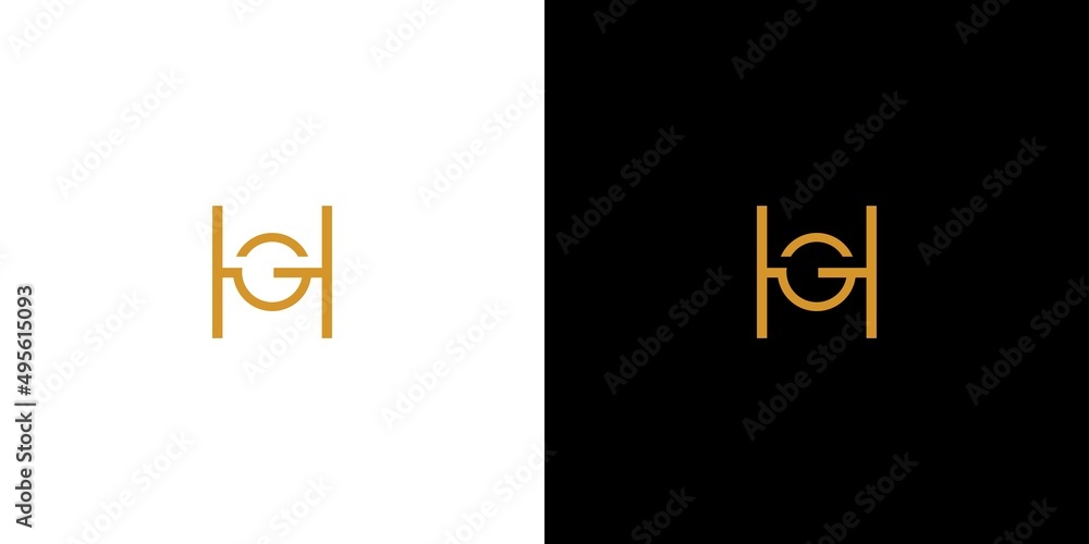 simple and unique HG letter initials logo design Stock Vector | Adobe Stock