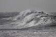 Big breaking wave in a stormy day
