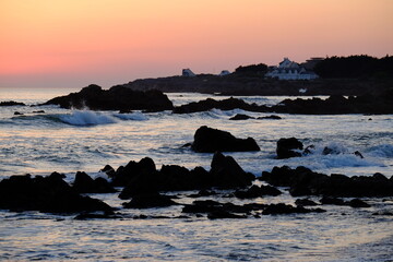 Wall Mural - The sunset on the Atlantic coast. Batz-sur-mer, France, march 2022.