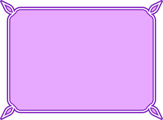 Wall Mural - Vector border frame. Purple pink background, page or banner. Beautiful horizontal billboard, card, plaque, signboard, sticker or label