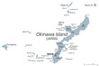 © Peter Hermes Furian - Okinawa Islands, gray political map. Island group in the Okinawa Prefecture of Japan, in the East China Sea, with the capital Naha. Part of the larger Ryukyu Islands. English labeling. Illustration.