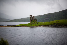 Scenic View Of Ardvreck Castle Ruins, Scotland