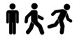 © Olga - Man people various walking position. Posture stick figure. Vector standing person icon symbol sign pictogram on white
