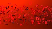 Red numbers on red background.
3D illustration for background.

