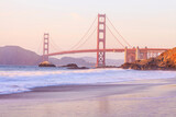 Fototapeta Pomosty - Golden Gate Bridge in San Francisco at sunset