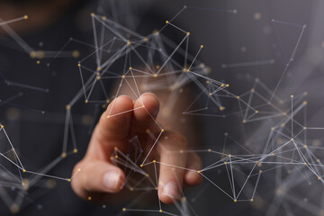 Concept of Network, internet communication. 3d illustration