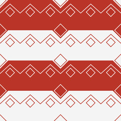 Fototapete - Red and white diamonds. Vector with seamless red rhombs.